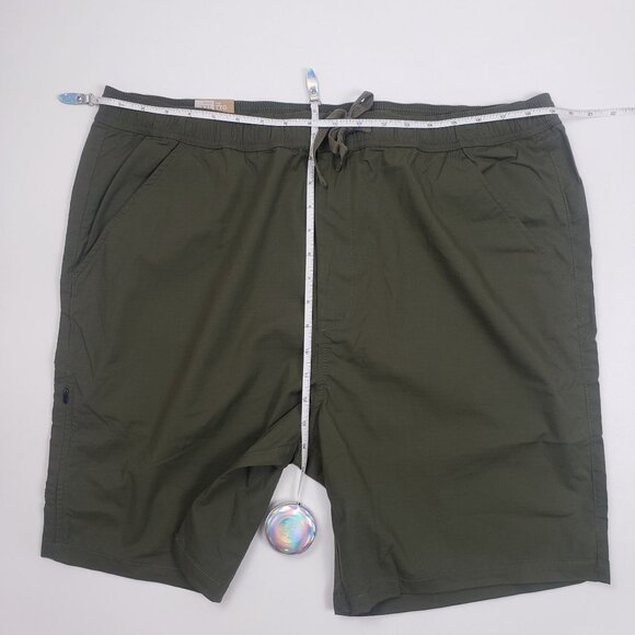 PrAna Double Peak E-Waist Shorts Men's XXL 8" Inseam Cargo Green Ripstop UPF 50+ - Picture 7 of 16
